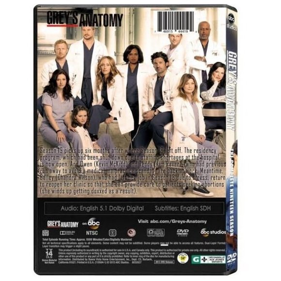 Grey's Anatomy Season 19 DVD 2023 New Sealed region 1 for US - Picture 2 of 2